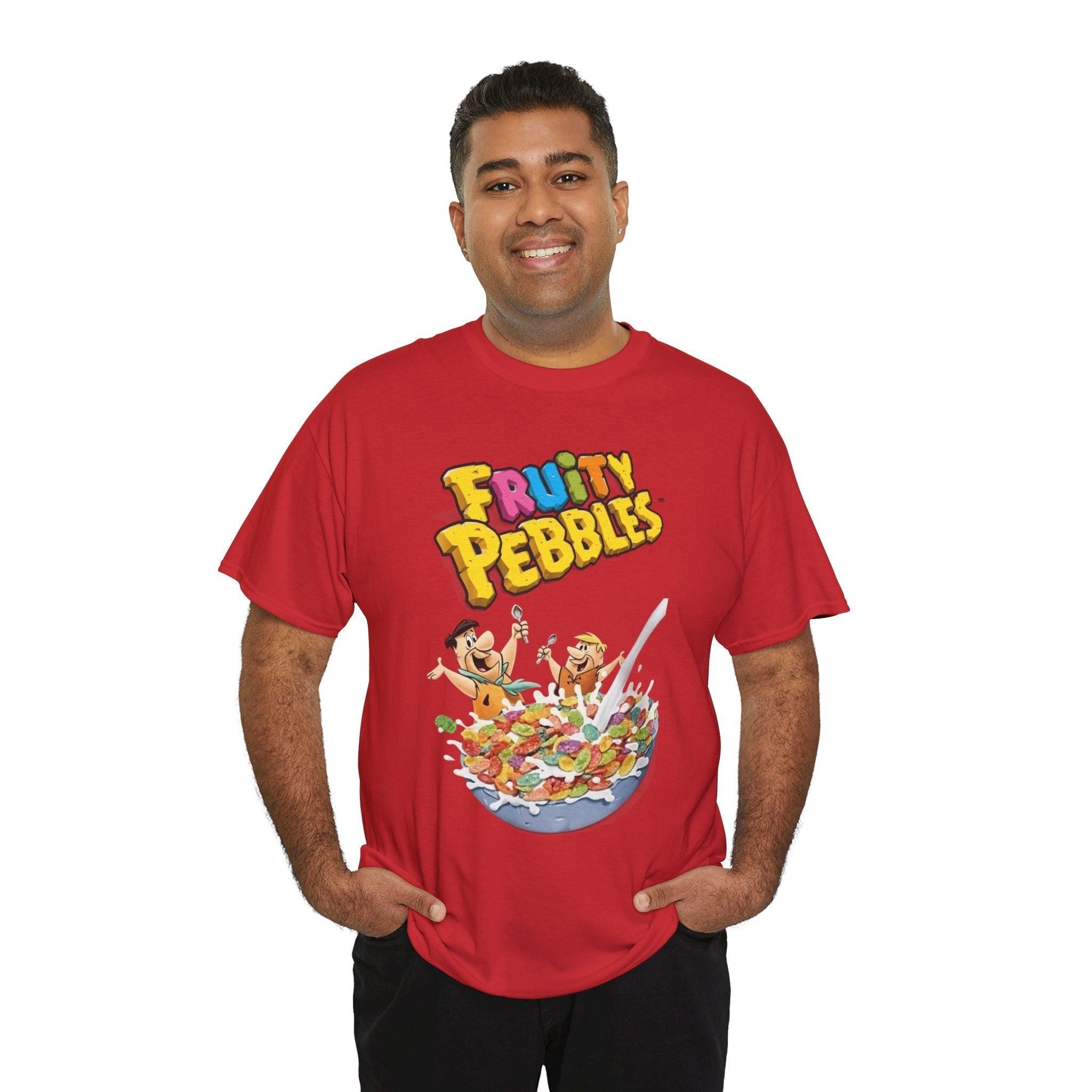 Fruit Pebbles Tee, Cereal Lovers Shirt, Breakfast Graphic T-Shirt, Foodie Gift, Unisex Cotton Top, Colorful Tee, Fun Tee for Brunch
