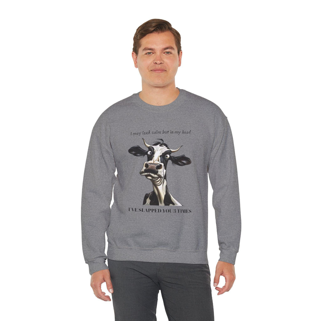 Funny Unisex Sweatshirt - 'I May Seem Calm But In My Head I've Punched You Three Times'