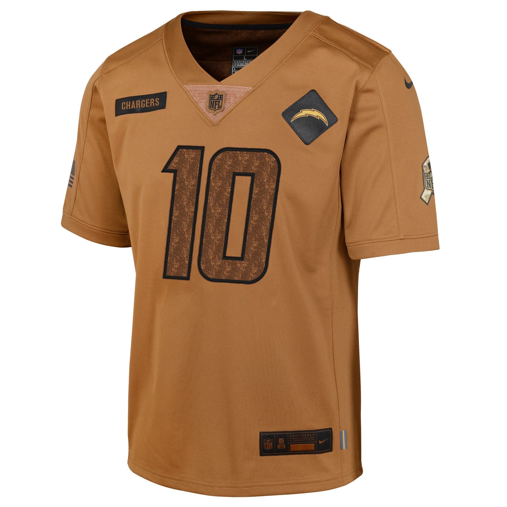 Justin Herbert Los Angeles Chargers Nike Salute To Service Limited Jersey - Brown