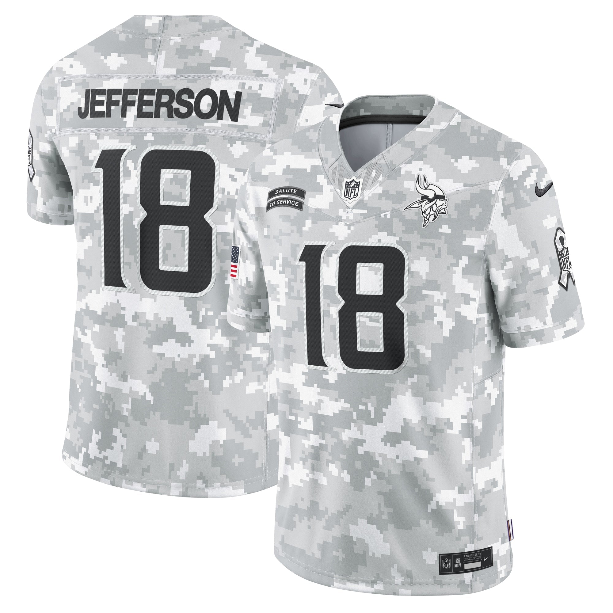 Justin Jefferson Minnesota Vikings Nike 2024 Salute to Service Limited Jersey - Arctic Camo