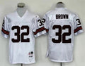 Men's Cleveland Browns Jim Brown  White Legacy Replica Jersey1