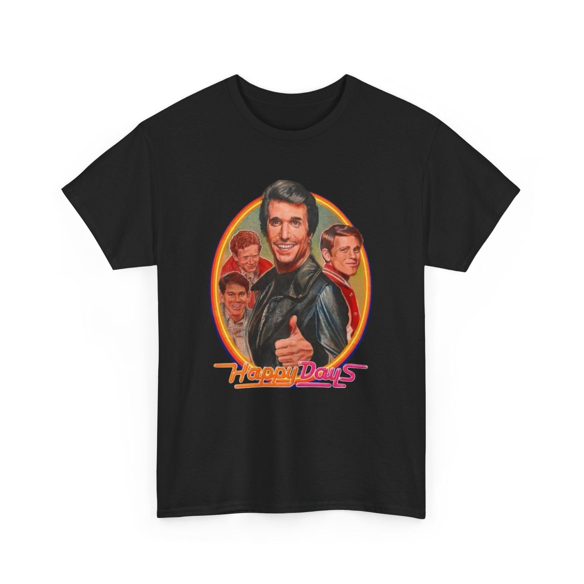 Happy Days Retro T-Shirt, Vintage 70s Vibes Graphic Tee, Unisex Cotton Shirt, Fun Nostalgic Top, Gift for Him Her, Summer Fashion, Novelty