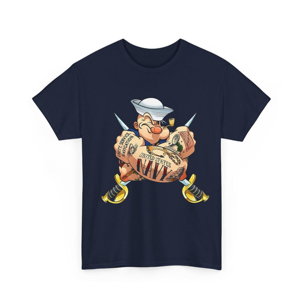 Popeye Navy Tatoo T-Shirt, Sailor Anchor Tee, Nautical Theme Shirt, Vintage Cartoon Graphic Top, Popeye Fan Apparel