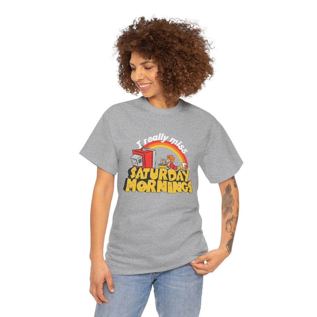 Nostalgic Saturday Mornings Tee, Unisex Cotton T-Shirt, Funny Graphic Tee, Gift for Cartoon Lovers, Weekend Vibe Shirt