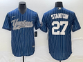 Men's New York Yankees Giancarlo Stanton #27 Blue Player Jersey1 Joint Edition