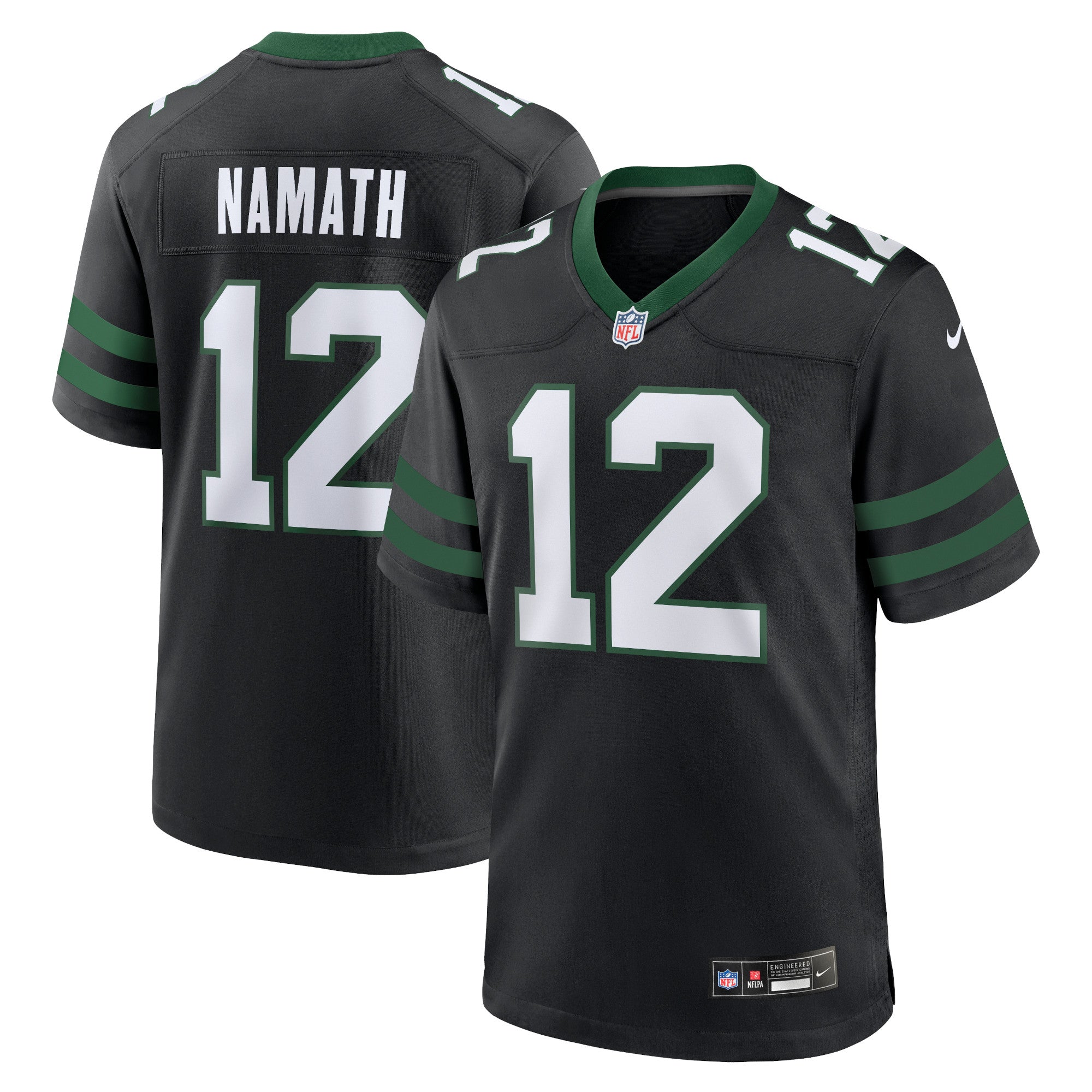 Joe Namath New York Jets Nike Alternate Retired   Game Jersey - Legacy Black