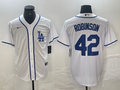 Men's Los Angeles Dodgers Jackie Robinson #42 White Limited Player Jersey1