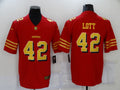 Men's San Francisco 49ers Ronnie Lott #42 Red Player Game Jersey1
