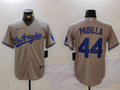 Men's Los Angeles Dodgers Vicente Padilla #44 Gray Game Jersey1