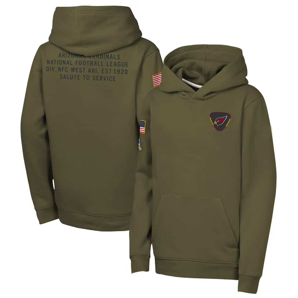 A.Cardinals Player Olive Salute to Service Club Fleece Hoodie Football Jerseys