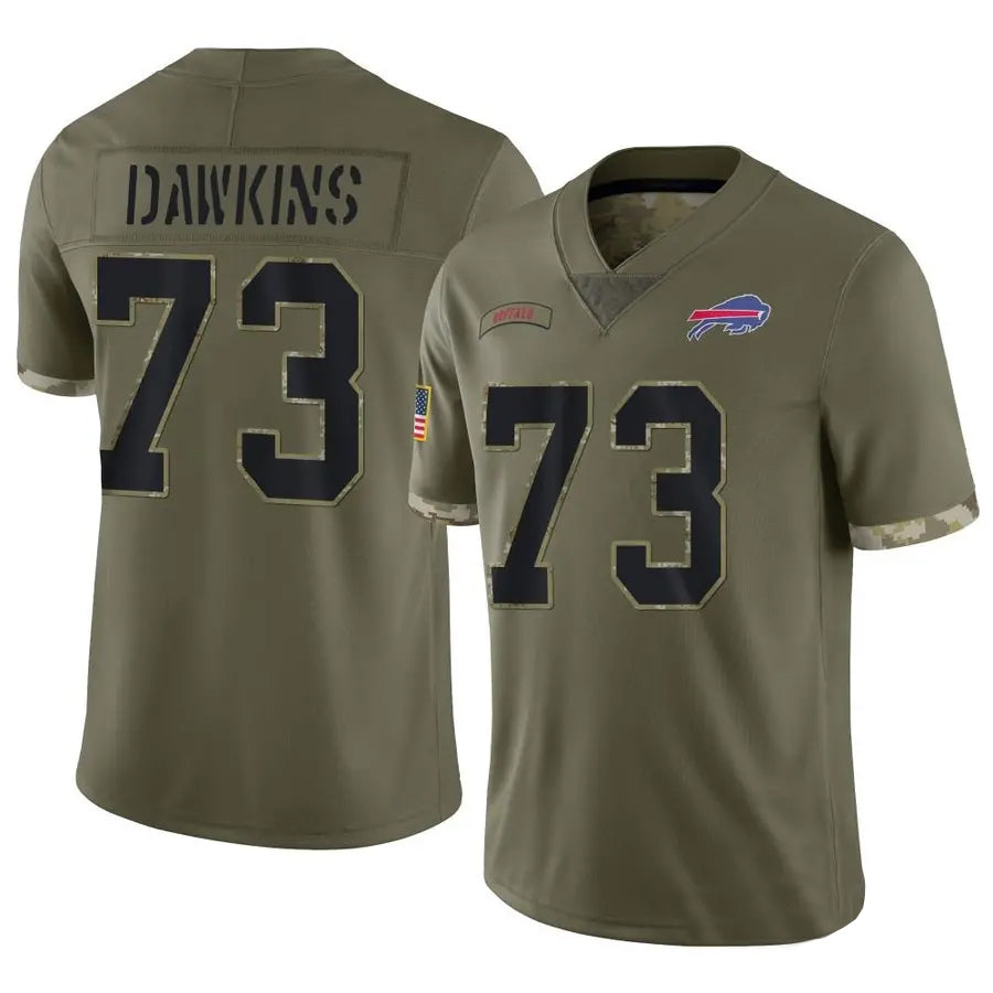 B.Bills #73 Dion Dawkins Player Salute To Service Olive Football Jerseys