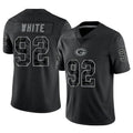 GB.Packers #92 Reggie White Player Black REFLECTIVE Limited Football Jerseys