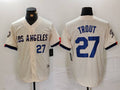 Los Angeles Dodgers #27 Mike Trout Number Cream 2024 City Connect Limited Stitched Baseball Jersey