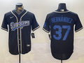Men's Los Angeles Dodgers Teoscar Hernandez #37 Black Replica Player Jersey1