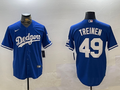 Men's Los Angeles Dodgers Blake Treinen #49 Royal Replica Player Jersey1