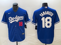 Men's Los Angeles Dodgers Yoshinobu Yamamoto #18 Royal Replica Game Jersey1