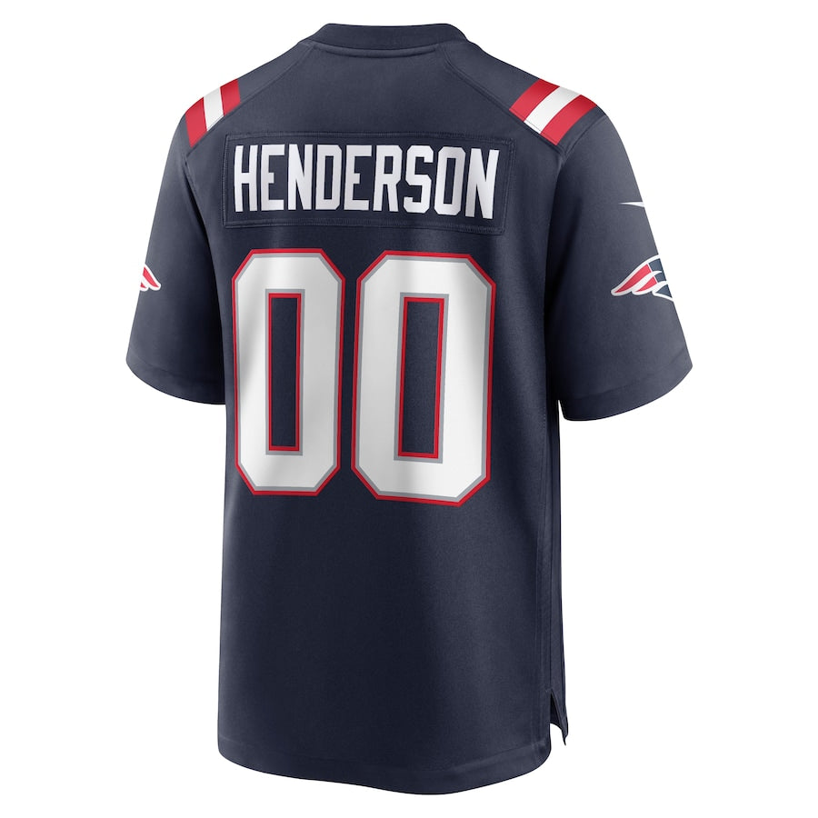 New England Patriots TreVeyon Henderson Nike Navy 2025 NFL Draft Game Jersey