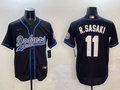 Men's Los Angeles Dodgers Roki Sasaki #11 Black Team Player Jersey1