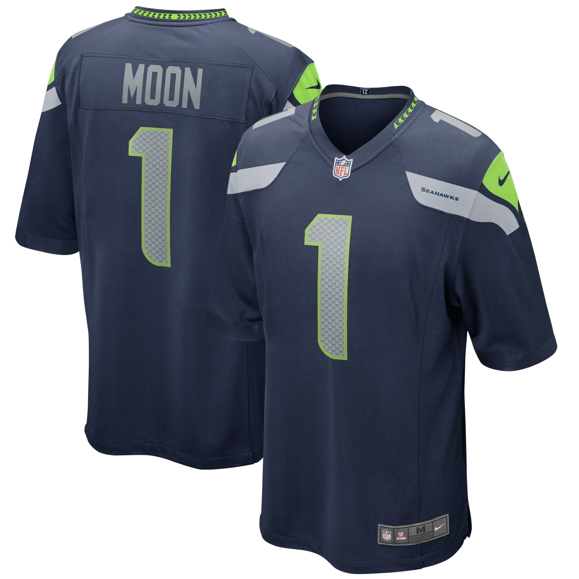 Warren Moon Seattle Seahawks Nike Game Retired   Jersey - College Navy