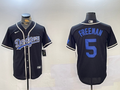 Men's Los Angeles Dodgers Freddie Freeman #5 Black Alternate Replica Player Jersey1